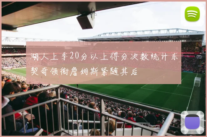 湖人上季20分以上得分次数统计东契奇领衔詹姆斯紧随其后